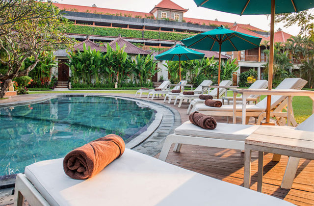 Safe and fun children's swimming pool area at Astagina Resort Villa and Spa Bali.