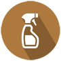 Routine disinfectant and sterilization process icon for all rooms and public areas at Astagina Resort.