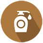 Standardized hand sanitizer availability icon as part of the health protocols at Astagina Resort.
