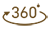 360 degrees White Icon