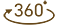360 degrees White Icon