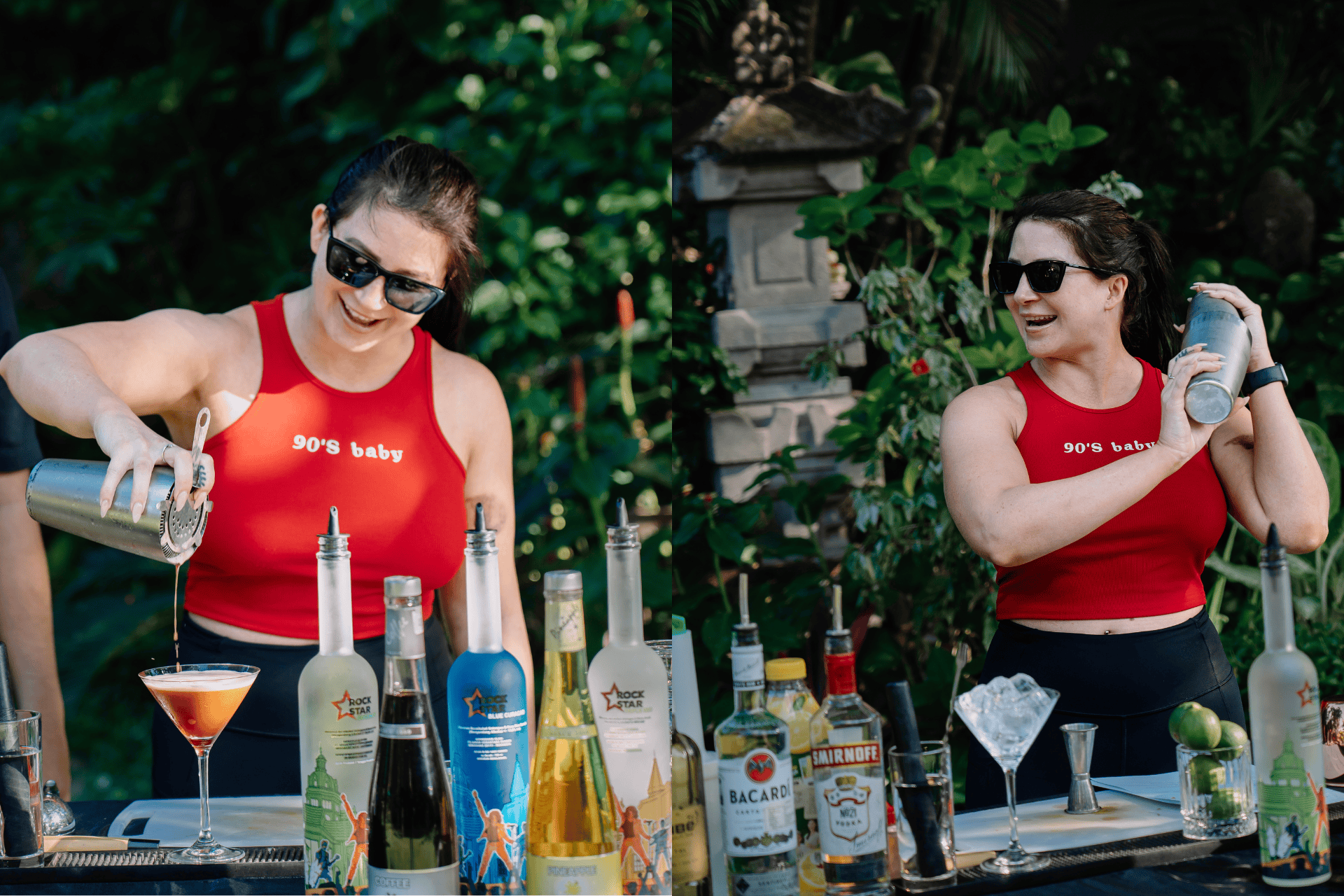 Bartender preparing a fresh signature cocktail mix at Astagina Resort Villa and Spa.